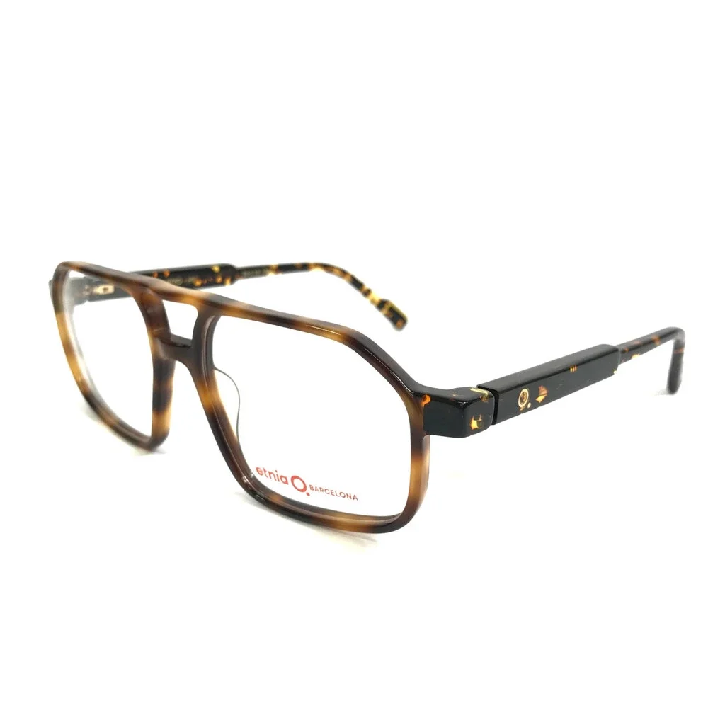 Etnia Barcelona Eyeglasses Frames SYKO HV Havana Aviator Full Rim 54-16-138
